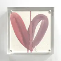 Load image into Gallery viewer, Purple Acrylic Block Heart Painting
