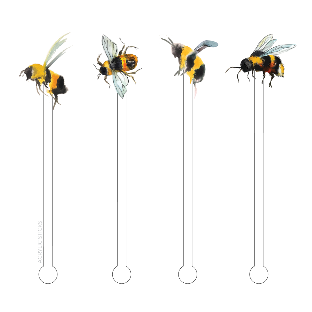 Bee Happy Combo Acrylic Stir Sticks