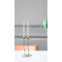 Silver Taper Rose Candle Intertwine- Elegant Silver- Set