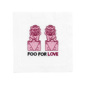 Embroidered Cocktail Napkins- Foo For Love