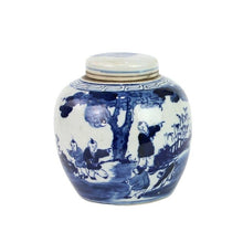Load image into Gallery viewer, Blue And White Mini Jar Kids Playing Under Tree
