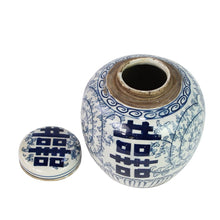 Load image into Gallery viewer, Blue And White Mini Jar Double Happiness
