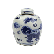 Load image into Gallery viewer, Blue And White Mini Jar Lion
